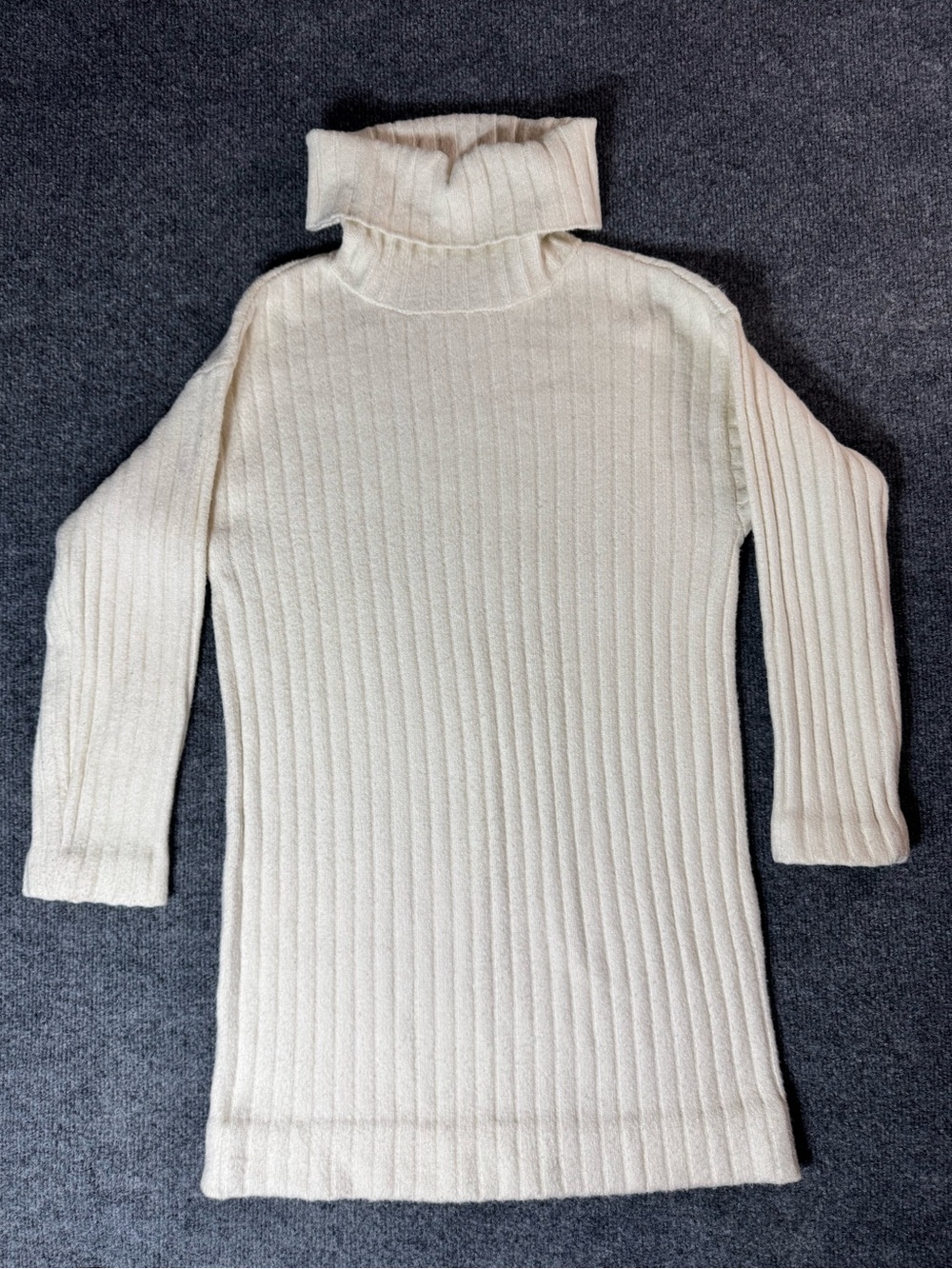 Abercrombie & Fitch Cream Ribbed Turtleneck Sweater Dress